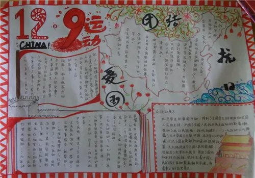 初中生129运动手抄报图片内容素材