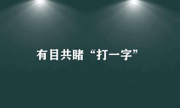 有目共睹“打一字”