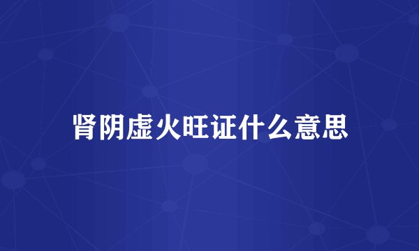 肾阴虚火旺证什么意思