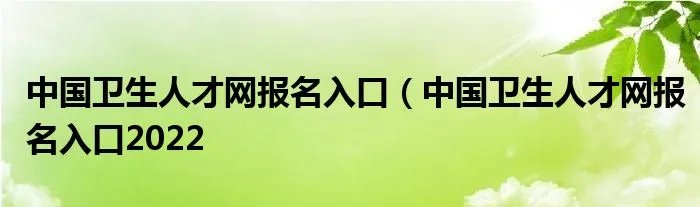 中国卫生人才网报名入口(中国卫生人才网报名入口2022