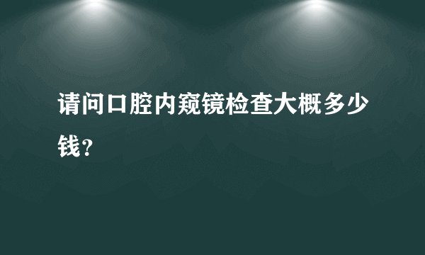 请问口腔内窥镜检查大概多少钱？