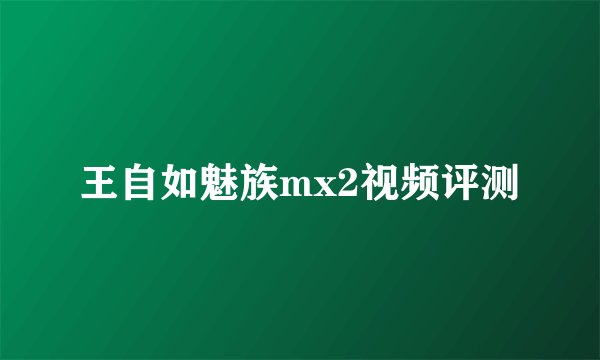 王自如魅族mx2视频评测