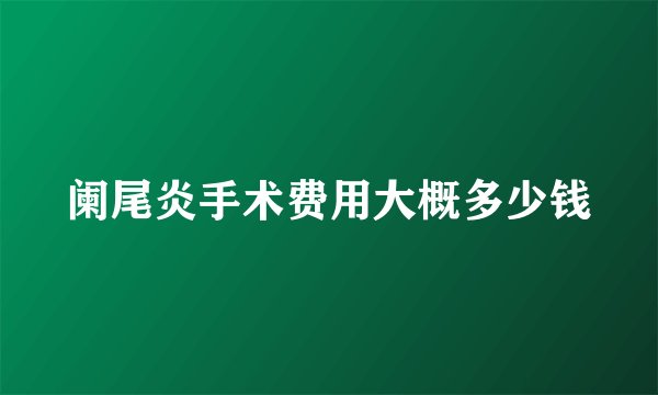 阑尾炎手术费用大概多少钱
