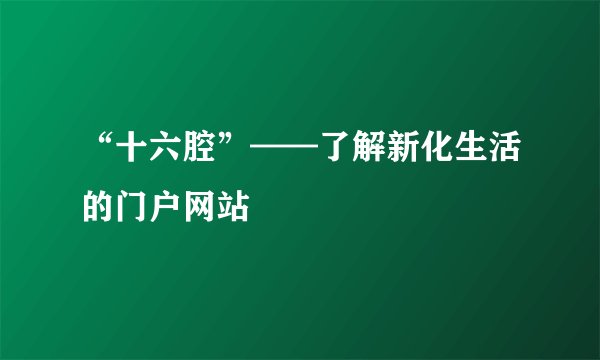“十六腔”——了解新化生活的门户网站