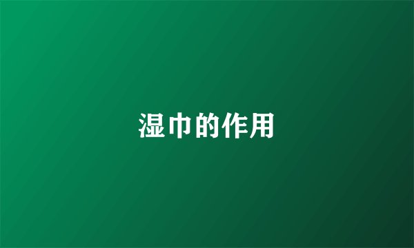 湿巾的作用