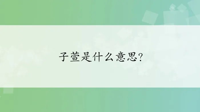 子萱是什么意思？