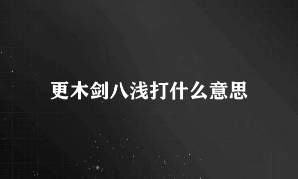 更木剑八浅打什么意思