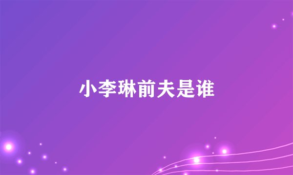小李琳前夫是谁
