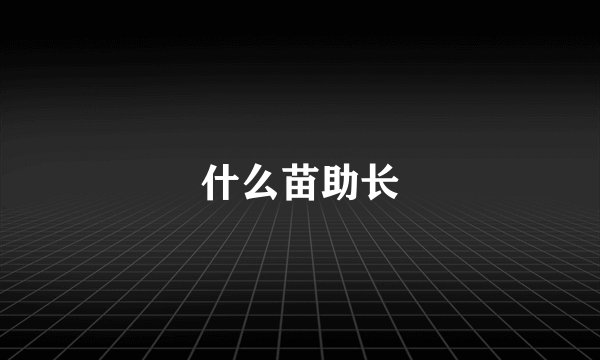 什么苗助长