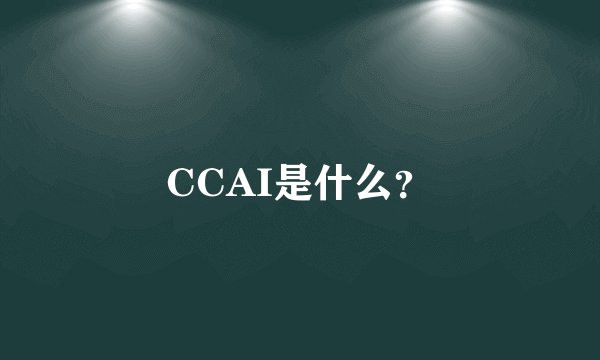 CCAI是什么？