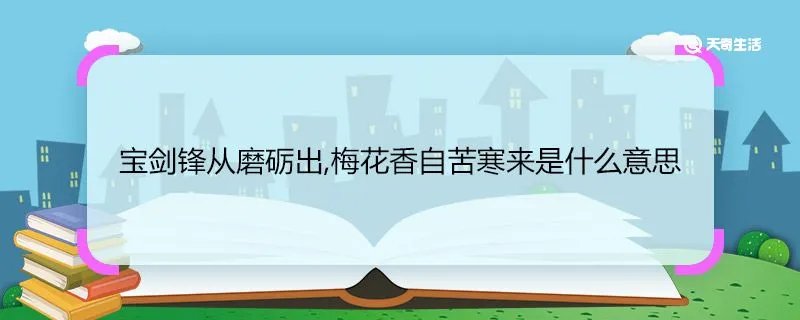 宝剑锋从磨砺出,梅花香自苦寒来是什么意思