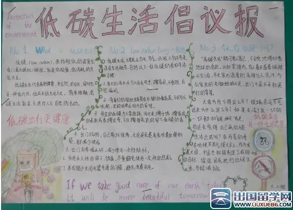 低碳生活手抄报图片