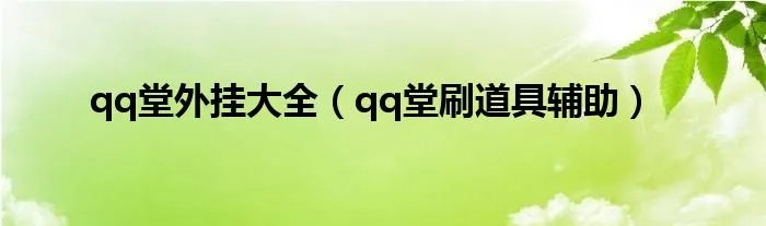 qq堂外挂大全（qq堂刷道具辅助）
