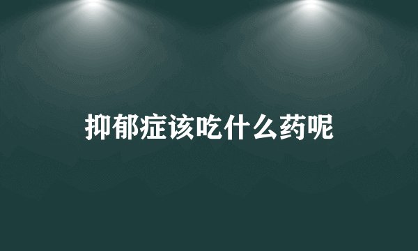 抑郁症该吃什么药呢
