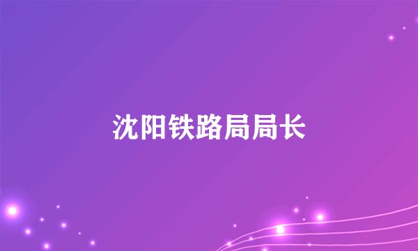 沈阳铁路局局长