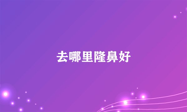 去哪里隆鼻好