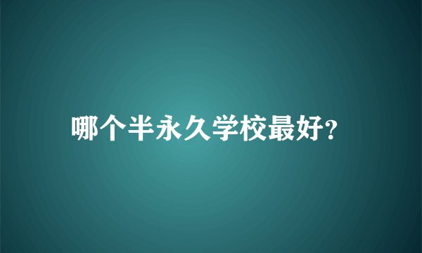 哪个半永久学校最好？