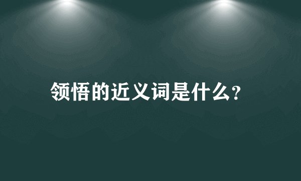 领悟的近义词是什么？