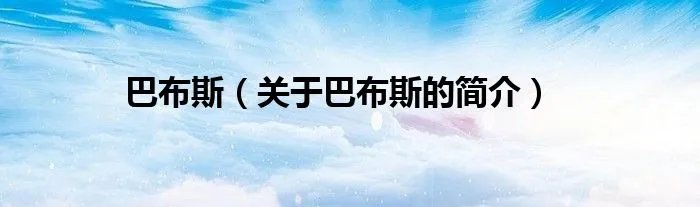巴布斯（关于巴布斯的简介）
