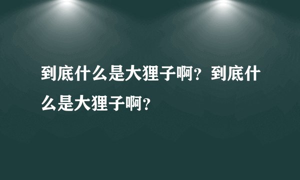 到底什么是大狸子啊？到底什么是大狸子啊？