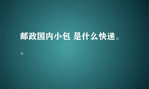 邮政国内小包 是什么快递。。