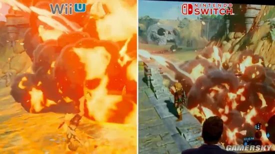 《塞尔达传说：荒野之息》Wii U对比Switch演示 差的不是一点半点