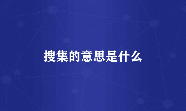 搜集的意思是什么