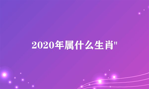 2020年属什么生肖