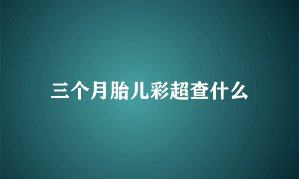 三个月胎儿彩超查什么
