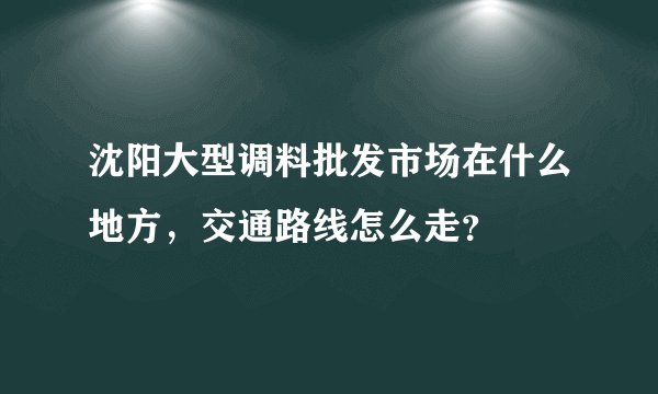 沈阳大型调料批发市场在什么地方，交通路线怎么走？