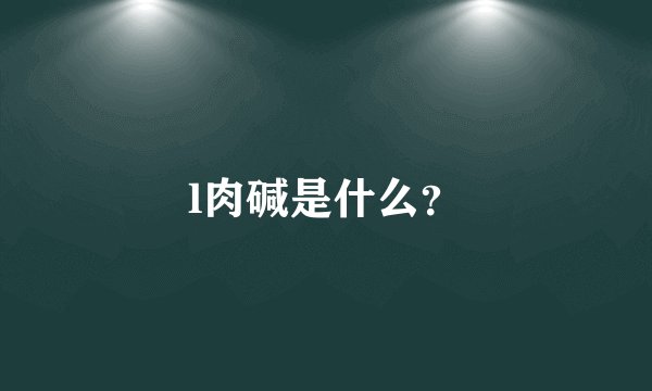 l肉碱是什么？