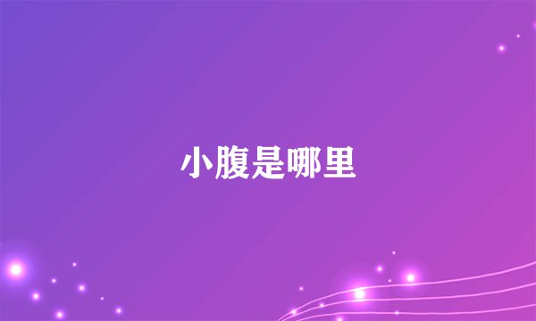 小腹是哪里