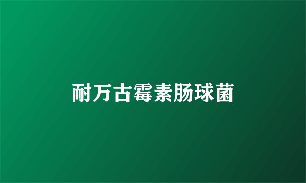 耐万古霉素肠球菌