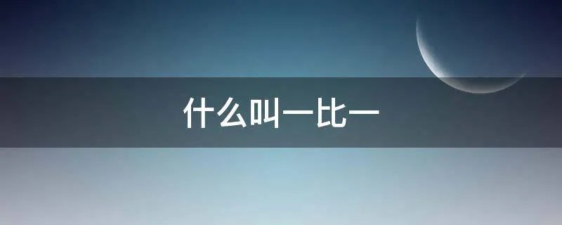 什么叫一比一