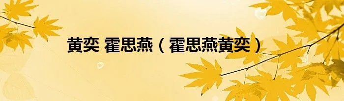 黄奕 霍思燕(霍思燕黄奕)