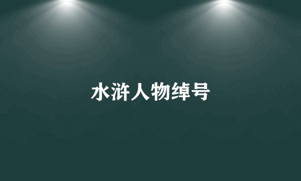 水浒人物绰号