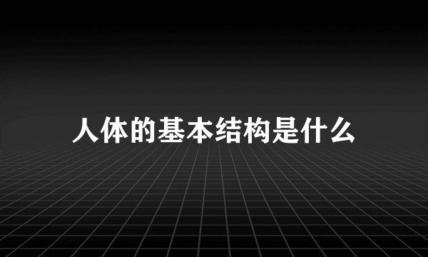 人体的基本结构是什么