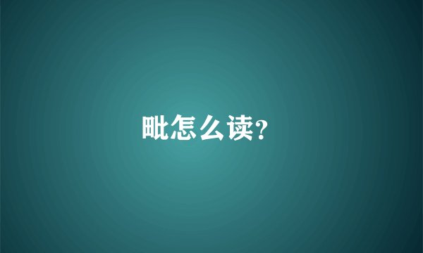 毗怎么读?