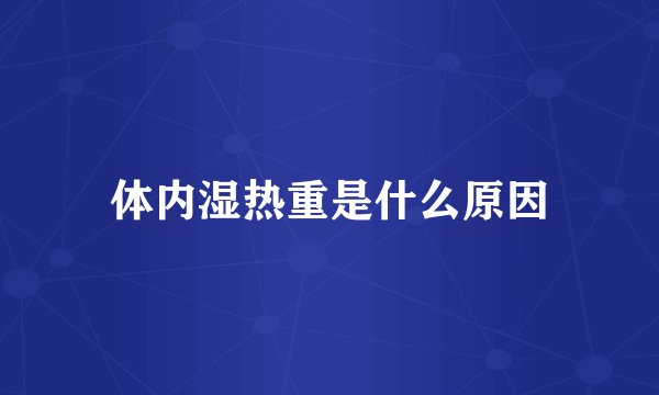 体内湿热重是什么原因