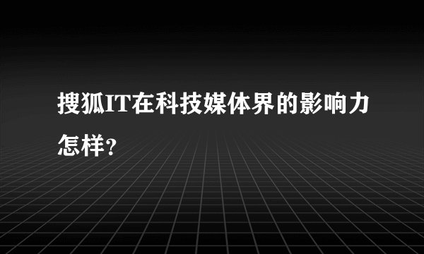 搜狐IT在科技媒体界的影响力怎样？