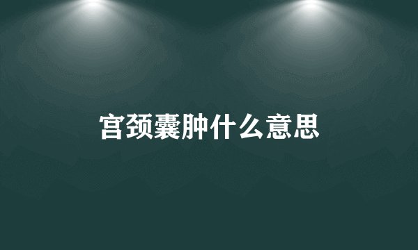 宫颈囊肿什么意思