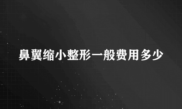 鼻翼缩小整形一般费用多少