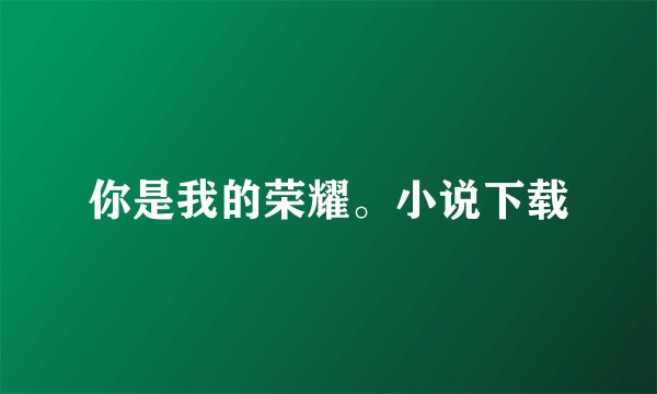 你是我的荣耀。小说下载