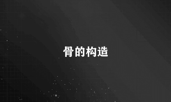 骨的构造