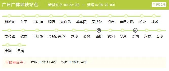 2021广州广佛地铁线路图 广佛地铁线站点图及运营时间表