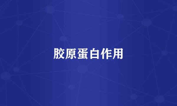 胶原蛋白作用