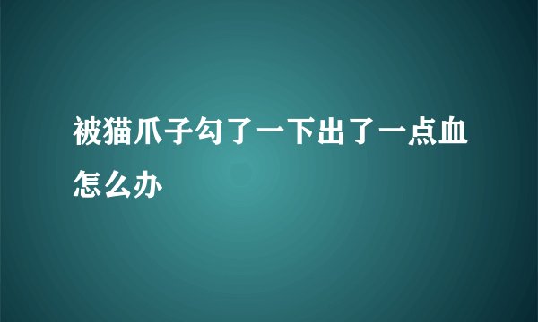 被猫爪子勾了一下出了一点血怎么办