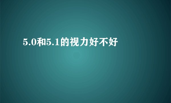 5.0和5.1的视力好不好