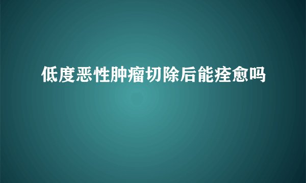 低度恶性肿瘤切除后能痊愈吗