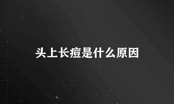 头上长痘是什么原因